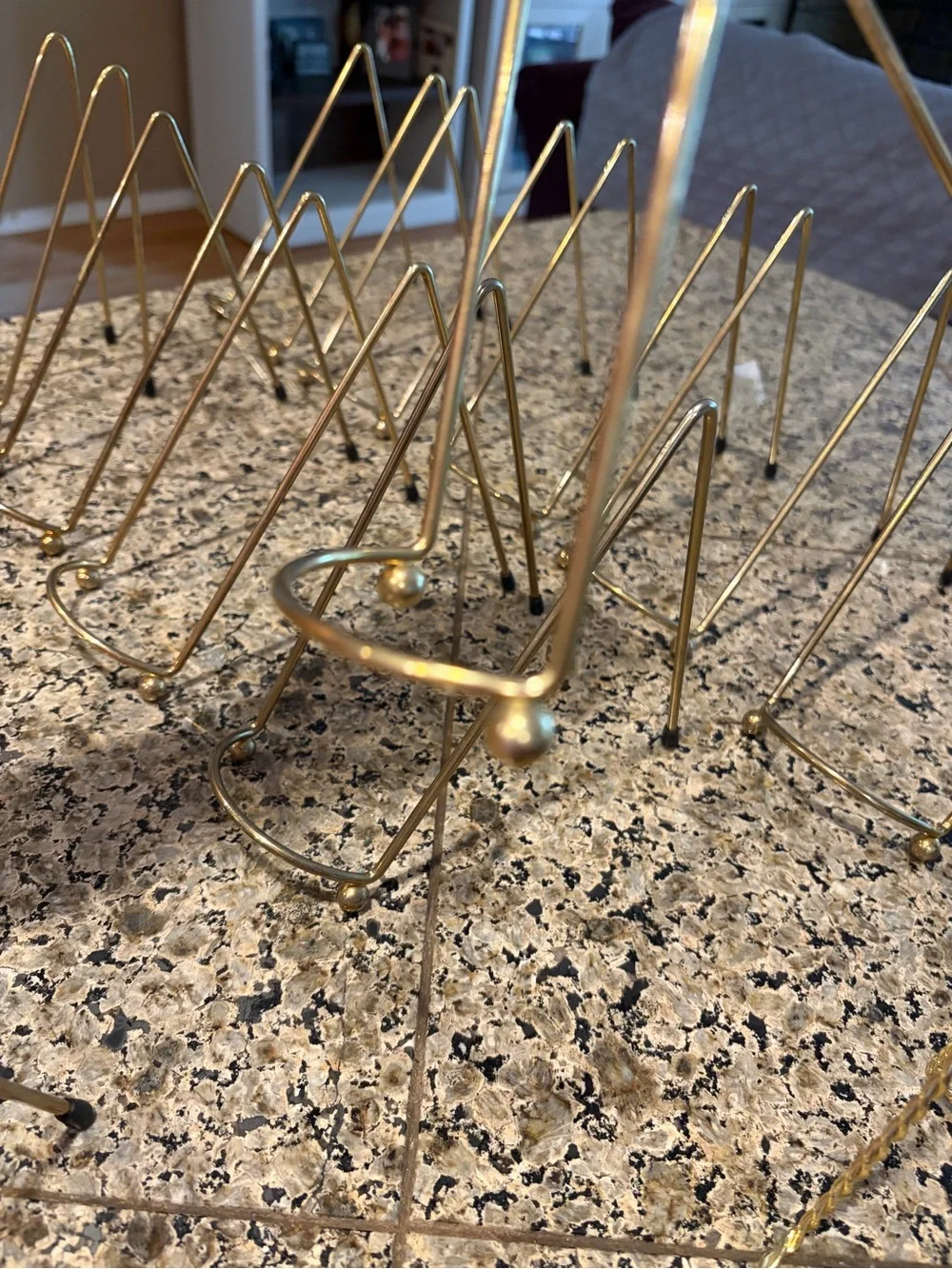 Gold Tone Vintage Footed Easels for Plates Lot of 10!
